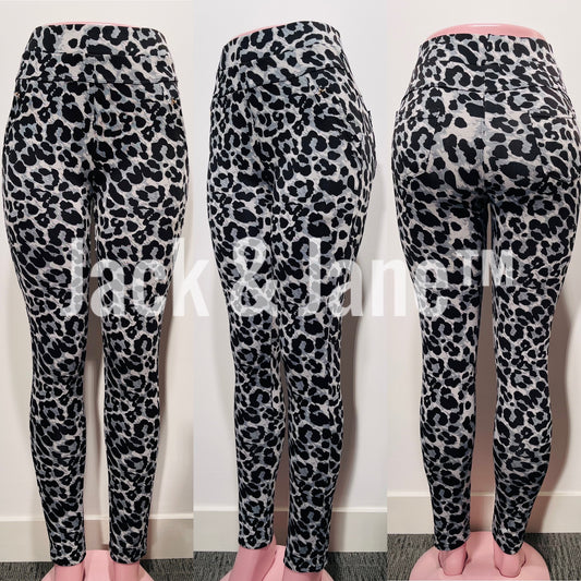 Comfybroek Leopard Grijs