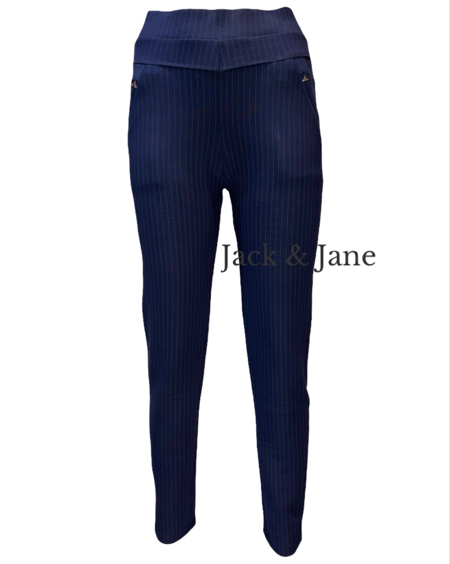 Comfybroek krijtstreep Navy