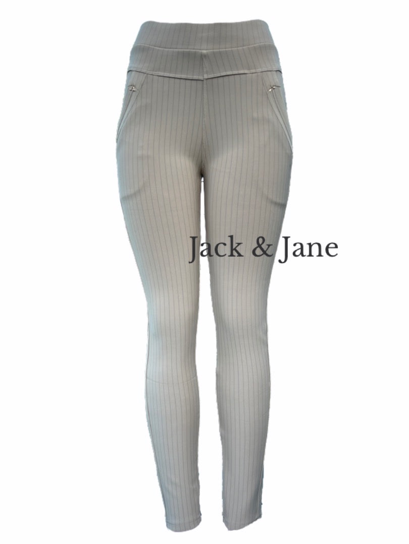 Comfybroek Krijtstreep Beige